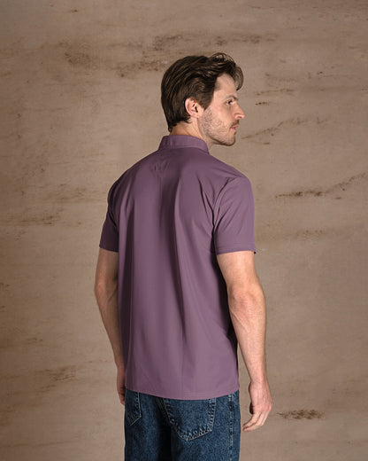 Mauve Cotton Polo Shirt Short sleeves