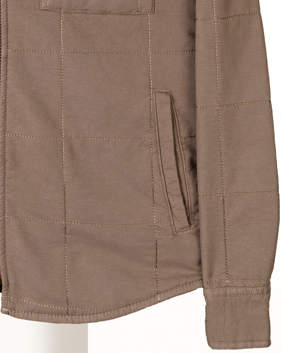 Brown Gabardine Quilted Jacket