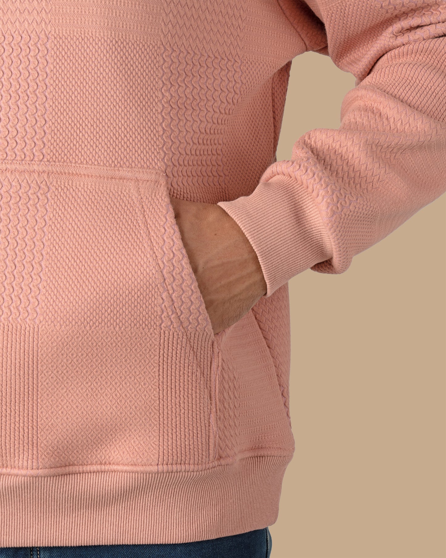 Rose Patterned Knit cotton Hoodie