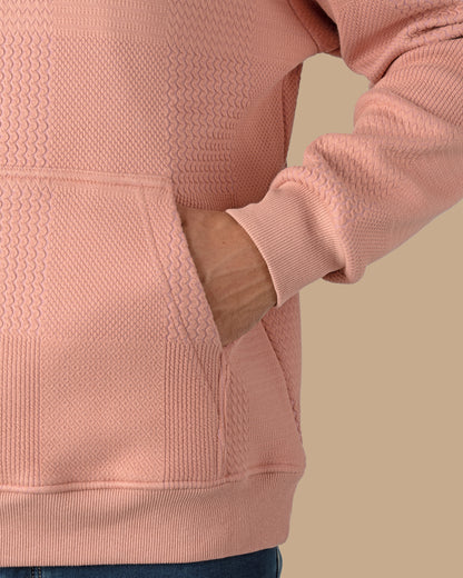 Rose Patterned Knit cotton Hoodie