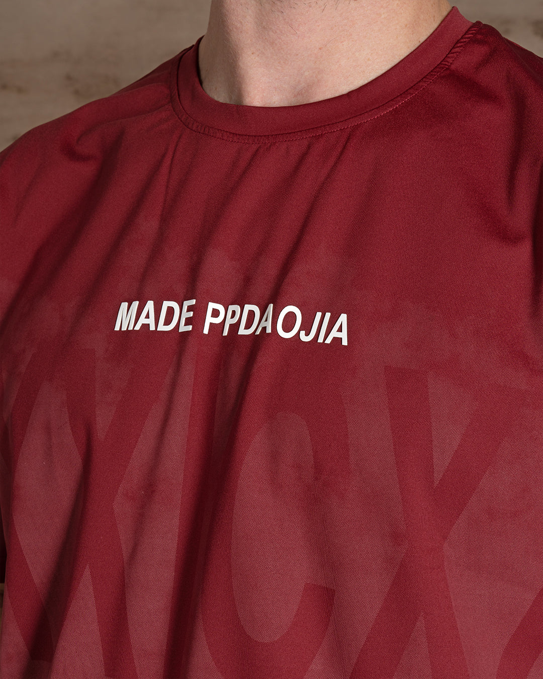 Burgundy printed Cotton T-shirt
