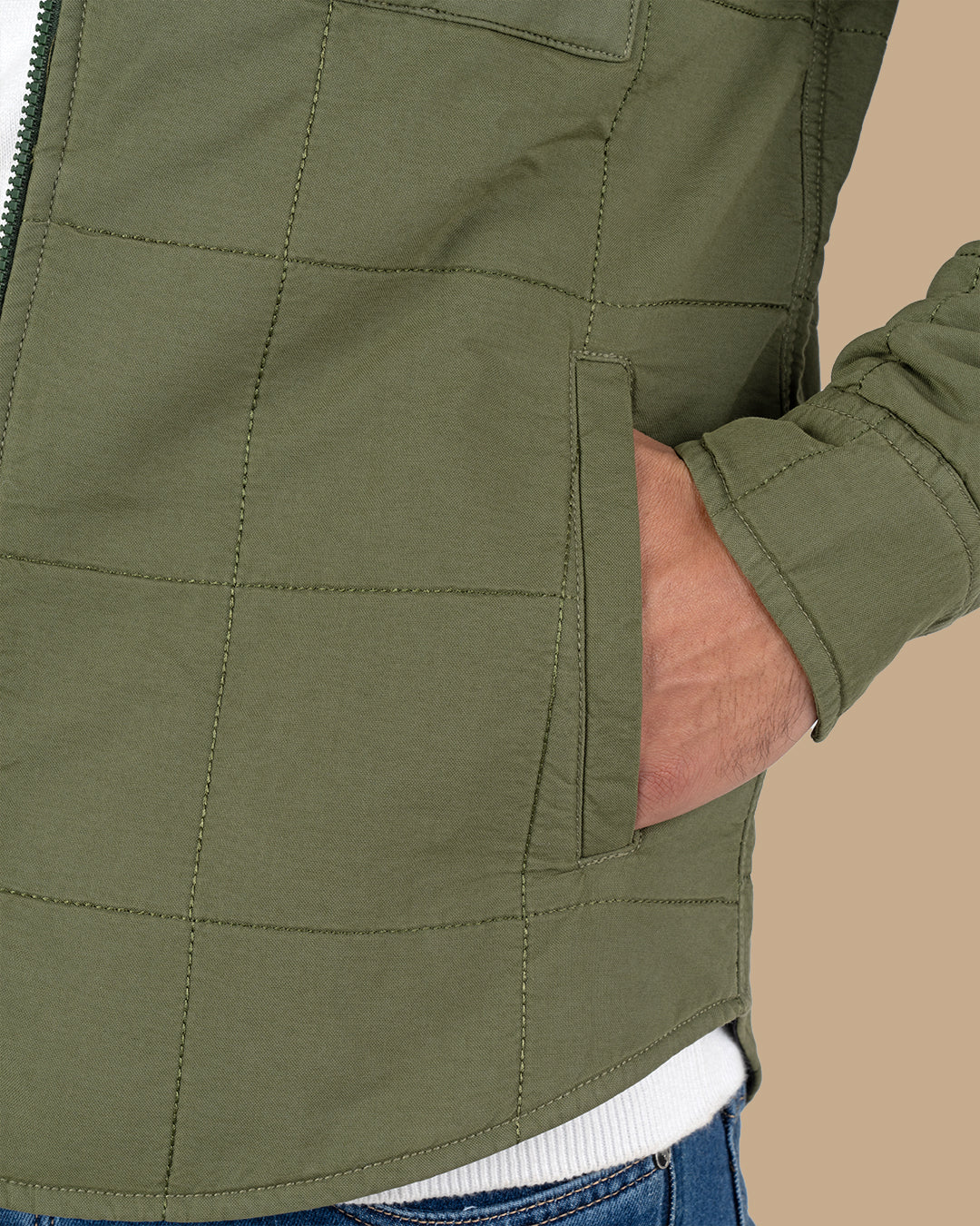 Classic Quilted Jacket - Olive Green