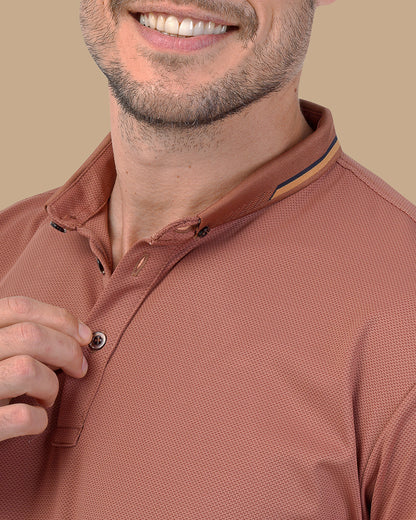 Brown Cotton Polo Shirt