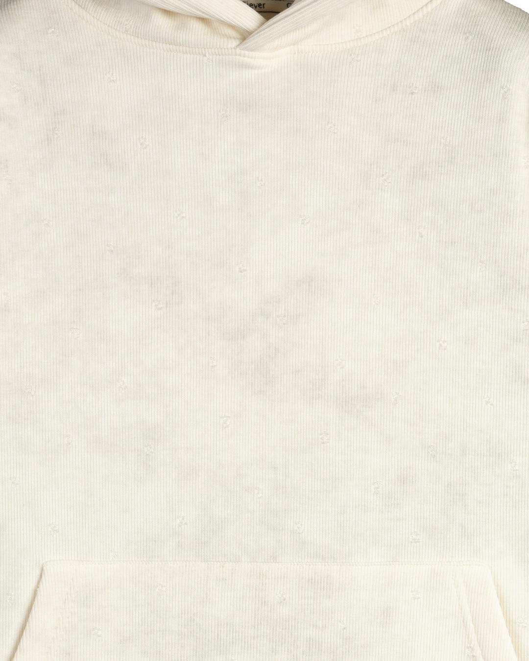 Beige Acid Wash Cotton Hoodie