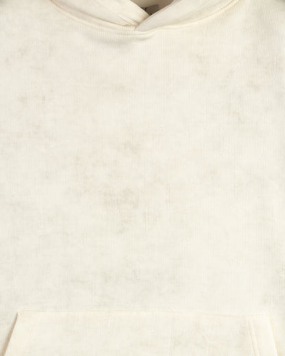 Beige Acid Wash With Defined Seam Lines Cotton Hoodie