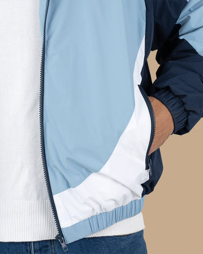 Navy Color-block Sport Waterproof Jacket