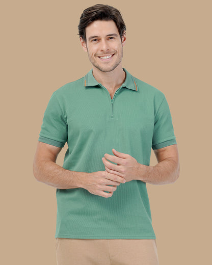 Green Cotton Polo Shirt
