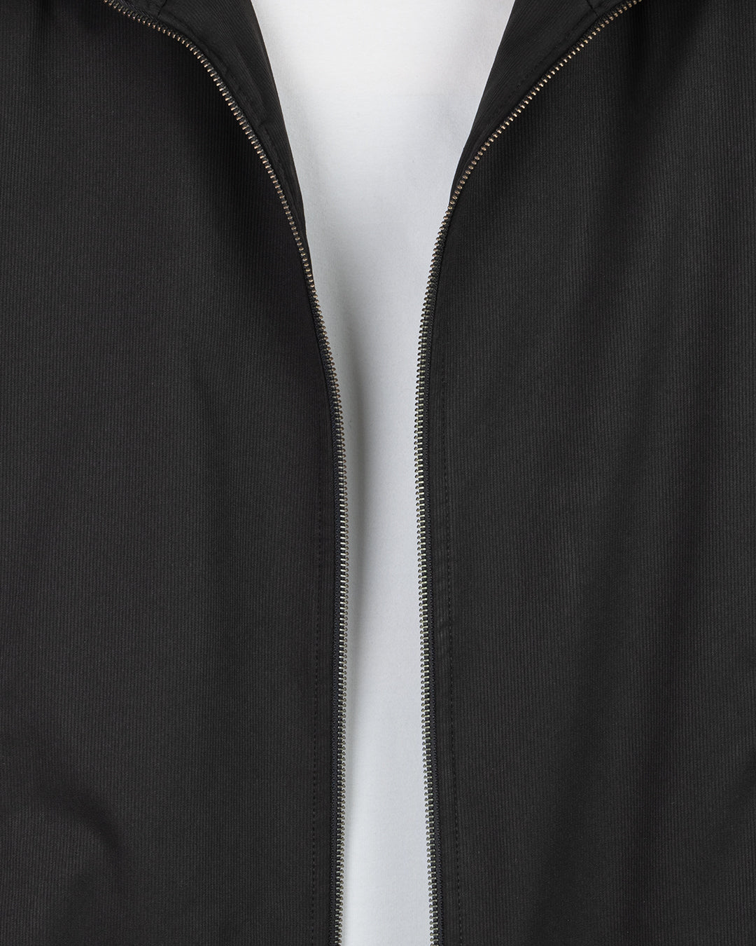 Black Gabardine Winter Jacket with Fur Lining