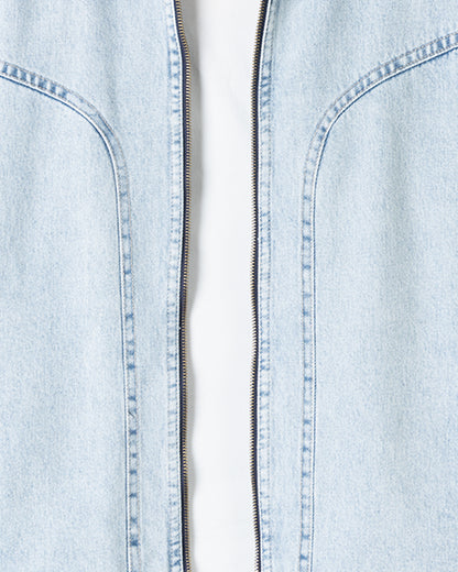 Ice-Blue Lined Denim Jacket