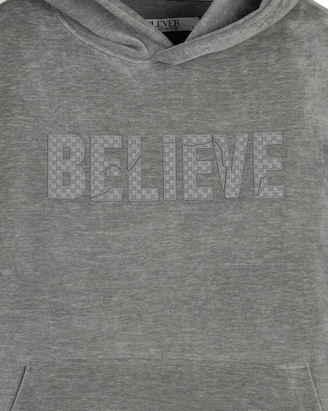 Grey Printed Velvet Hoodie