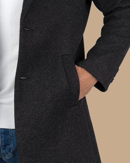 Charcoal Classic Wool Long Coat