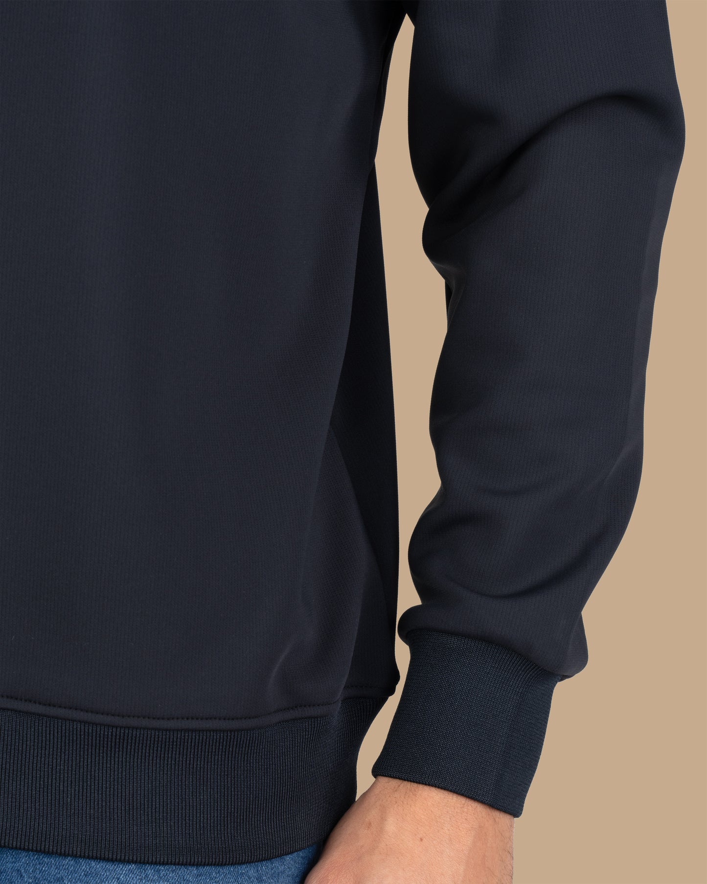 Black Round-Neck Printed Cotton Hoodie