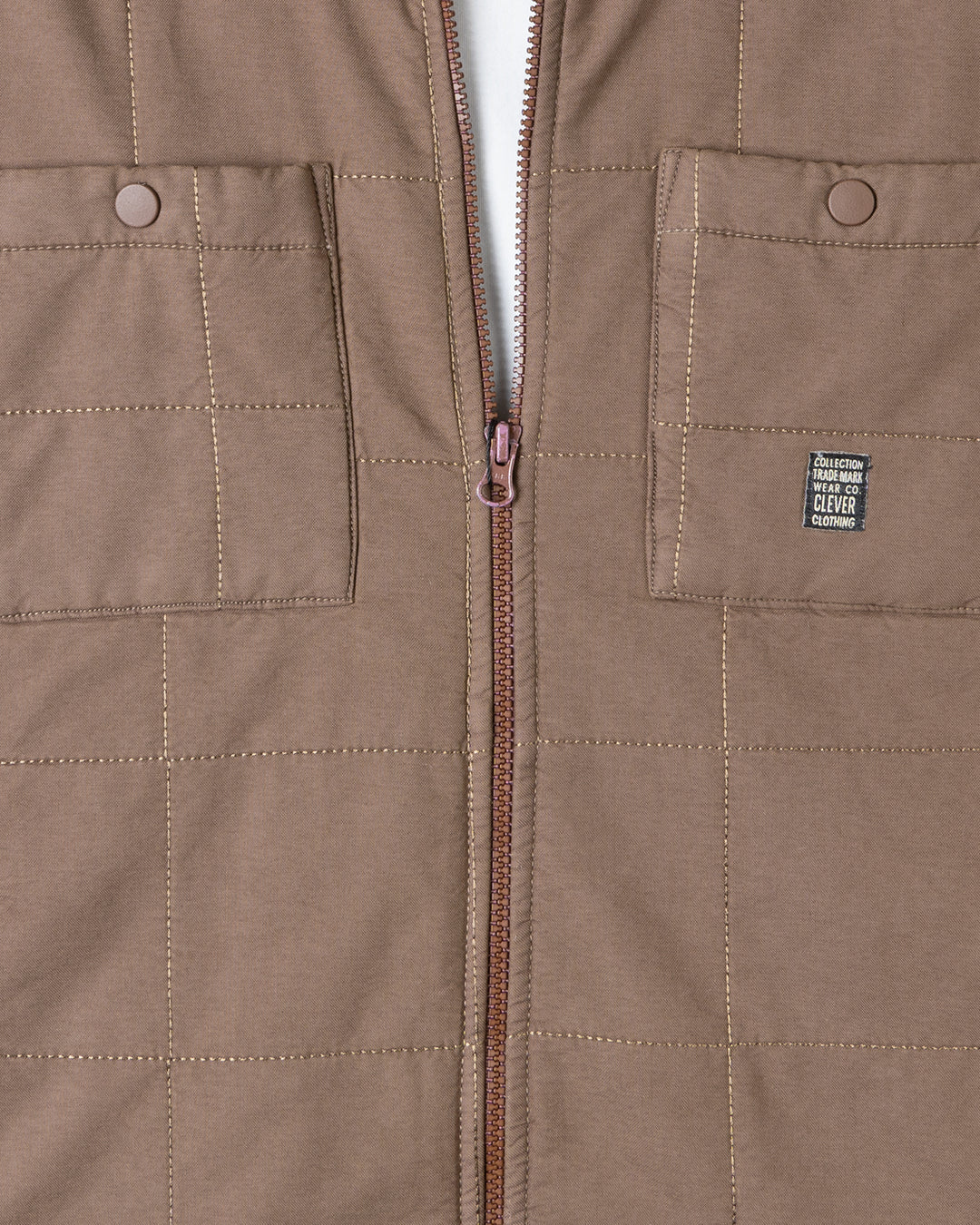 Brown Gabardine Quilted Jacket