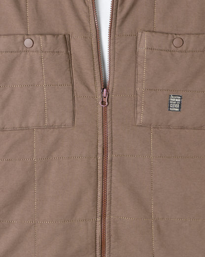 Brown Gabardine Quilted Jacket