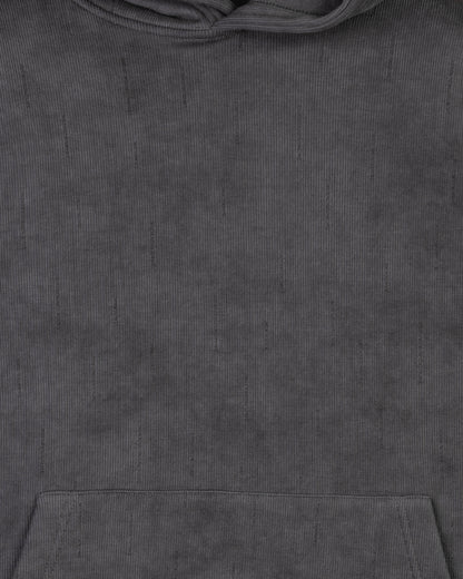 Grey Acid Wash With Defined Seam Lines Cotton Hoodie