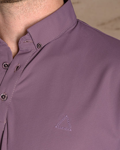 Mauve Cotton Polo Shirt Short sleeves