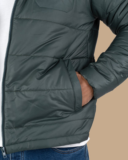 Petrol Blue Waterproof Puffer Jacket