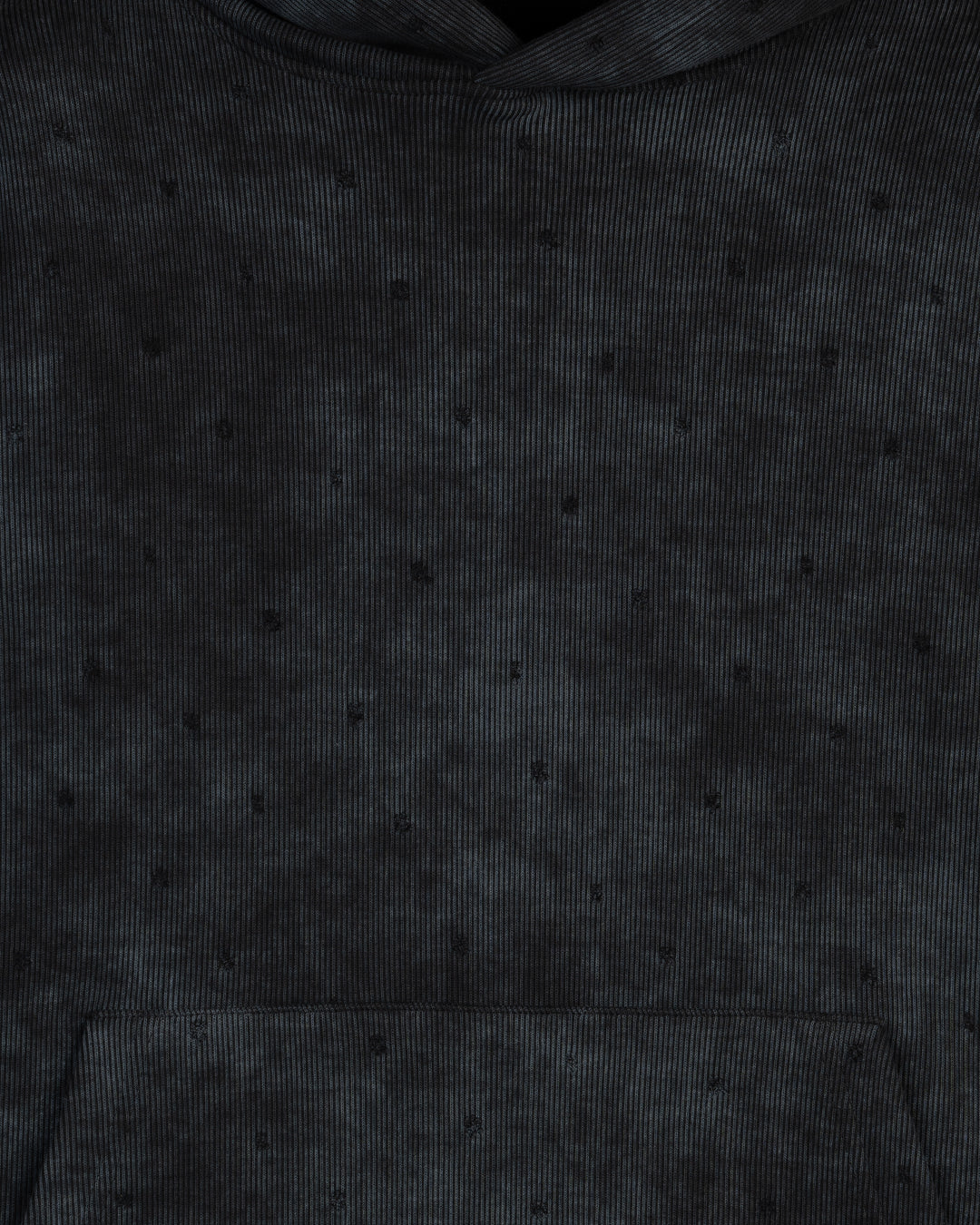 Black Acid Wash Cotton Hoodie