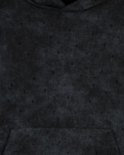 Black Acid Wash Cotton Hoodie