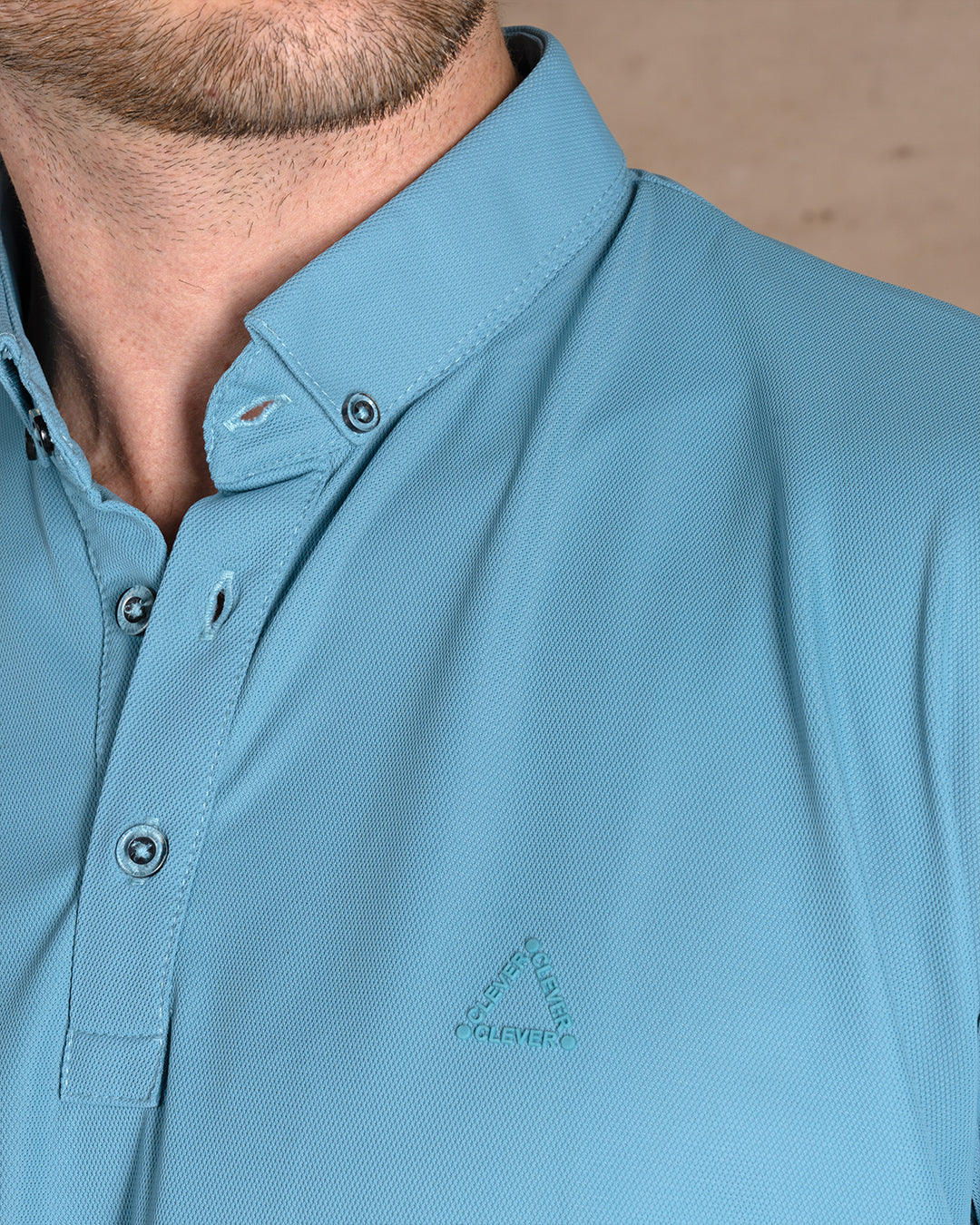 Baby Blue Cotton Polo Shirt Short sleeves