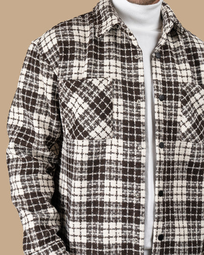 Brown Flannel  checkered winter shirt