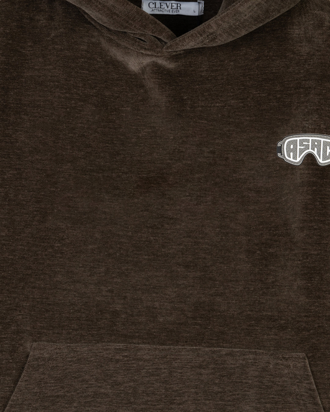 Brown Plain Velvet  Hoodie