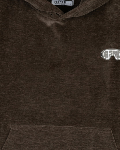 Brown Plain Velvet  Hoodie