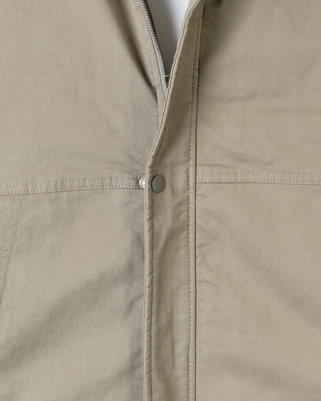 khaki Casual Hooded Gabardine Jacket