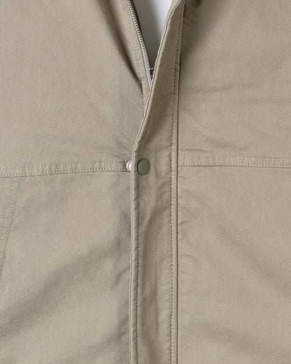 khaki Casual Hooded Gabardine Jacket