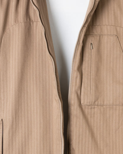Camel Gabardine Hooded Jacket