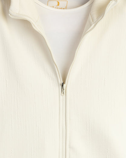 Off-White Full-Zipper Cotton Hoodie