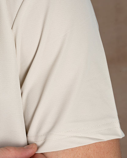 Beige Cotton Polo Shirt Short sleeves