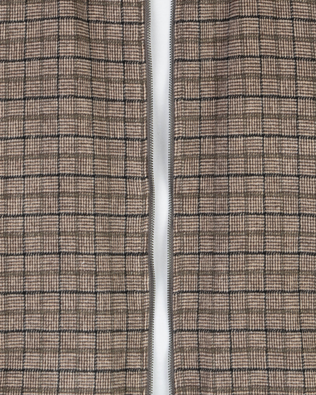 Brown Classic Checkered Blend Wool Jacket