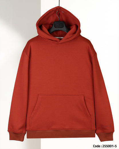 Burgundy Basic Cotton Hoodie