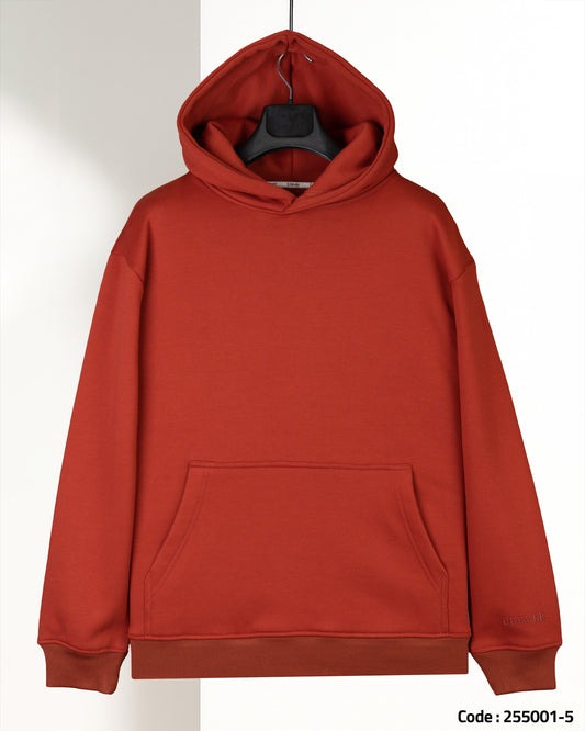Burgundy Basic Cotton Hoodie