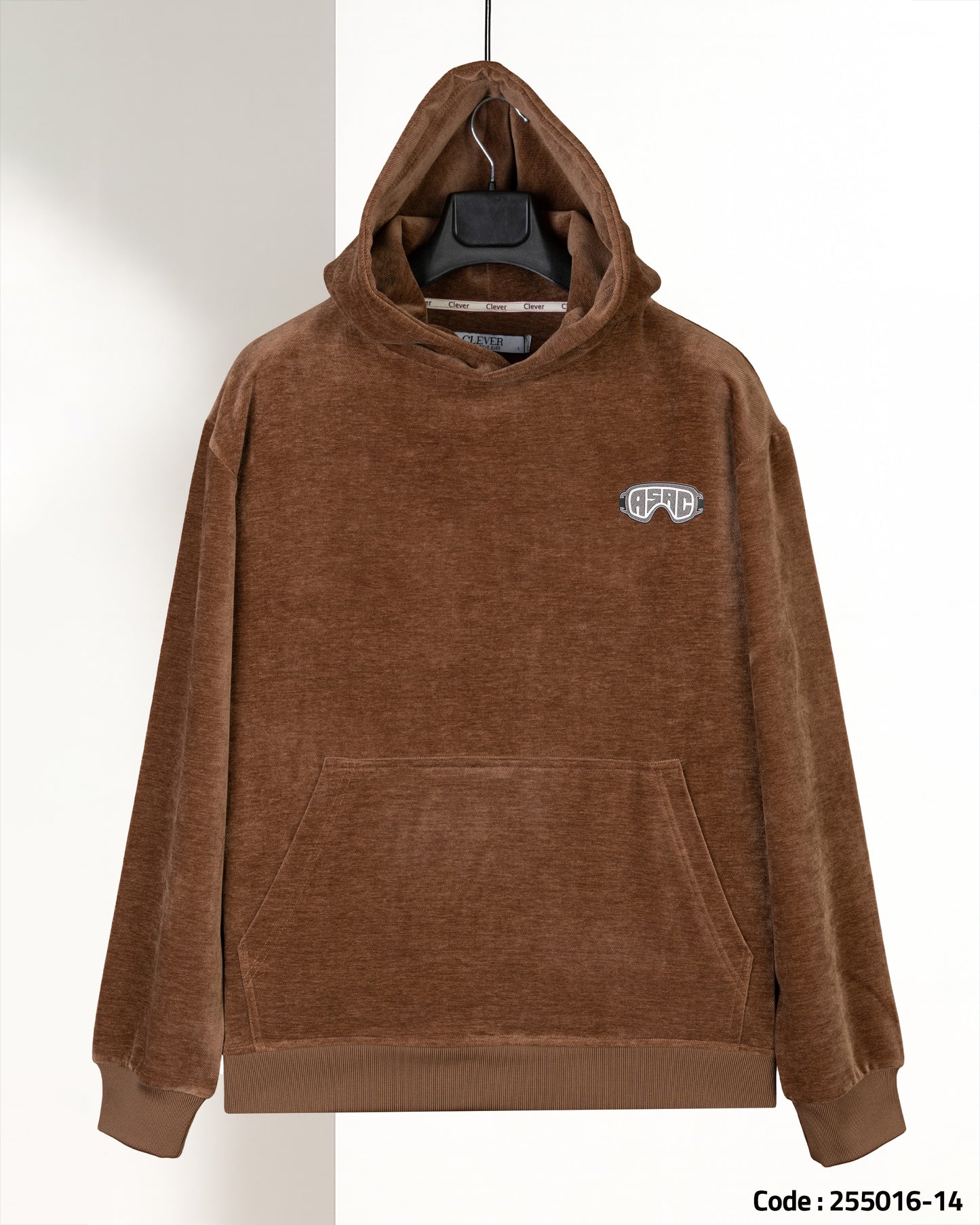 Camel Plain Velvet Hoodie