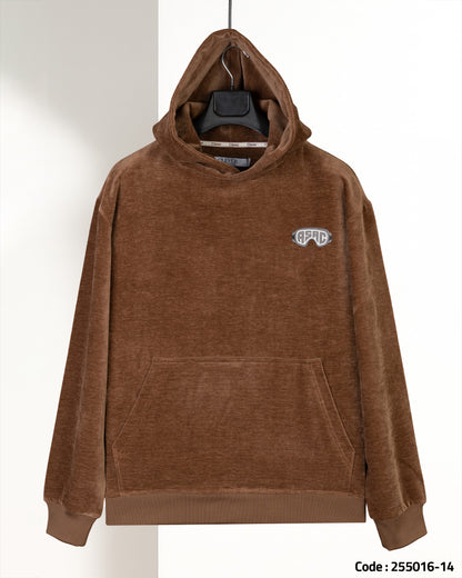 Camel Plain Velvet Hoodie
