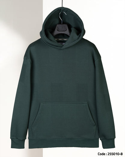 Olive Patterned Knit cotton Hoodie