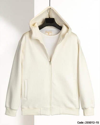 Off-White Full-Zipper Cotton Hoodie