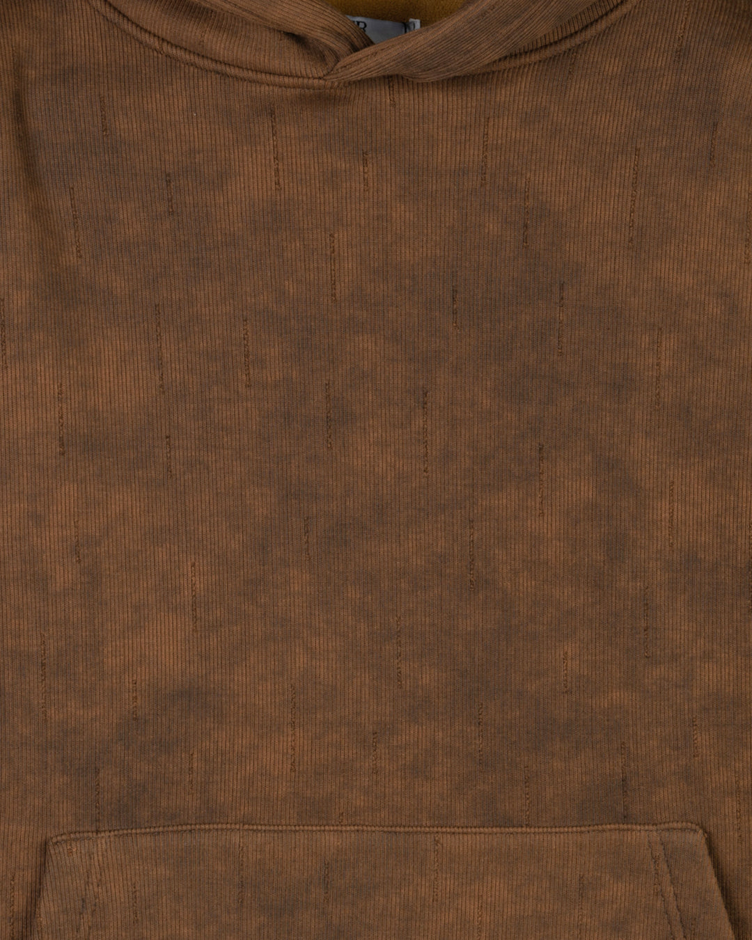 Brown Acid Wash With Defined Seam Lines Cotton Hoodie