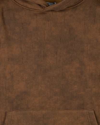 Brown Acid Wash With Defined Seam Lines Cotton Hoodie