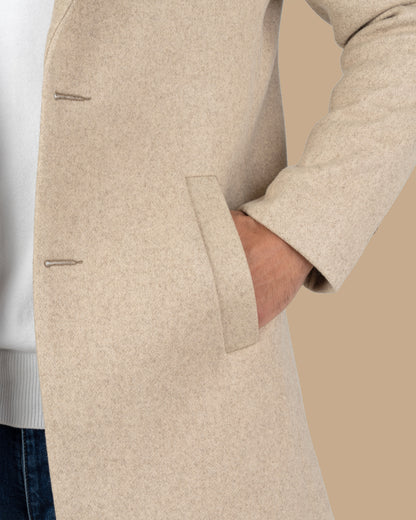 Beige Classic Wool Long Coat