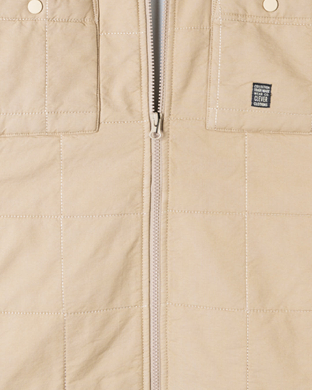 Beige Gabardine Quilted Jacket