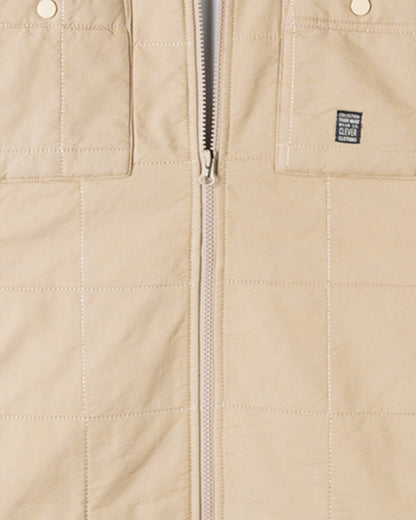 Beige Gabardine Quilted Jacket
