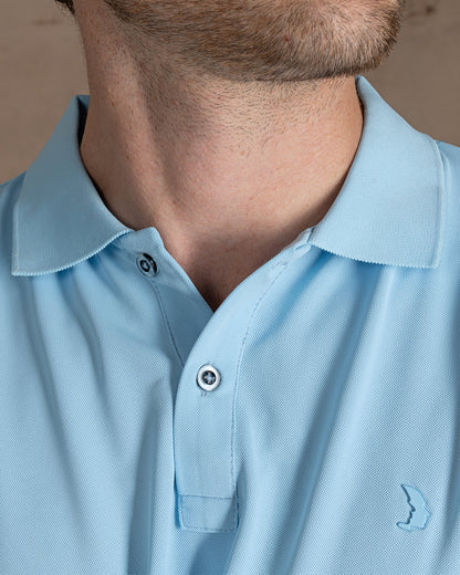 Light Blue  Cotton Knitted Polo Shirt Short sleeves