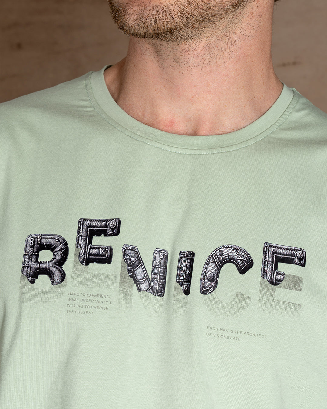 Light Green  printed Cotton T-shirt