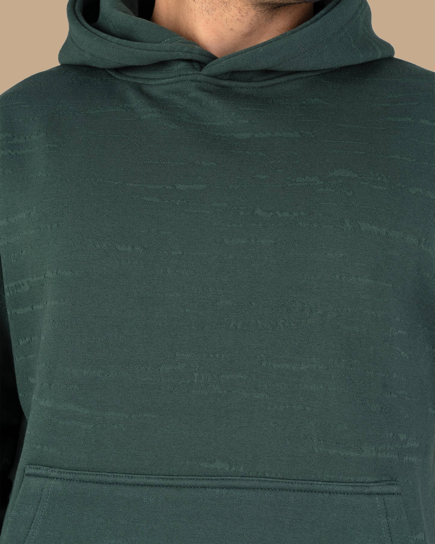 Olive Knitted Cotton Hoodie