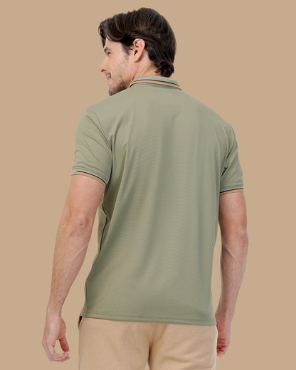 Light Olive Cotton Polo Shirt