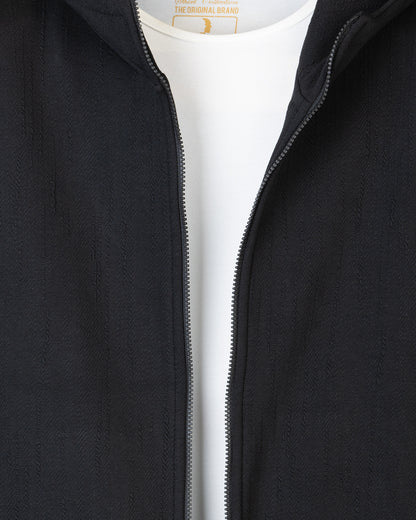 Black Full-Zipper Cotton Hoodie