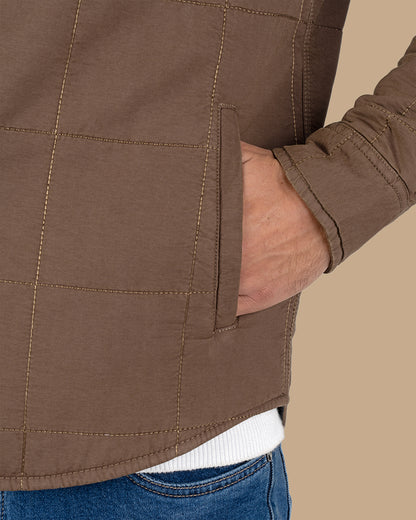 Brown Gabardine Quilted Jacket